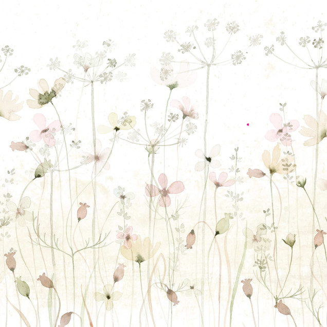 Tapet cu flori pastelate Dreamy Meadow