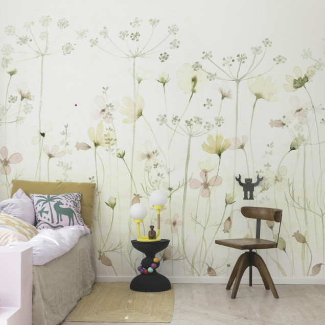 Tapet cu flori pastelate Dreamy Meadow