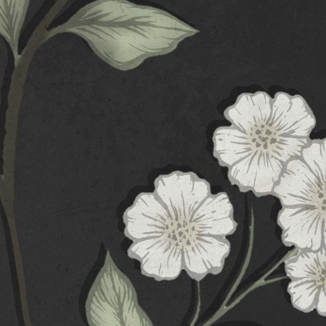 Fototapet cu design floral și păsări delicate într-un living modern