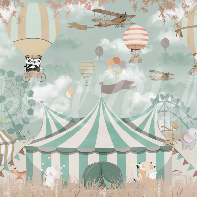 Tapet camera copii Orașul Circului Pastel
