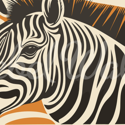 Tapet Zebra Orange - un tapet cu zebra cu dungi portocalii