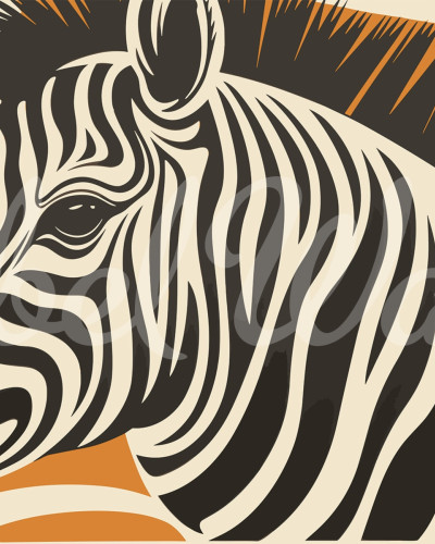 Tapet Zebra Orange - un tapet cu zebra cu dungi portocalii