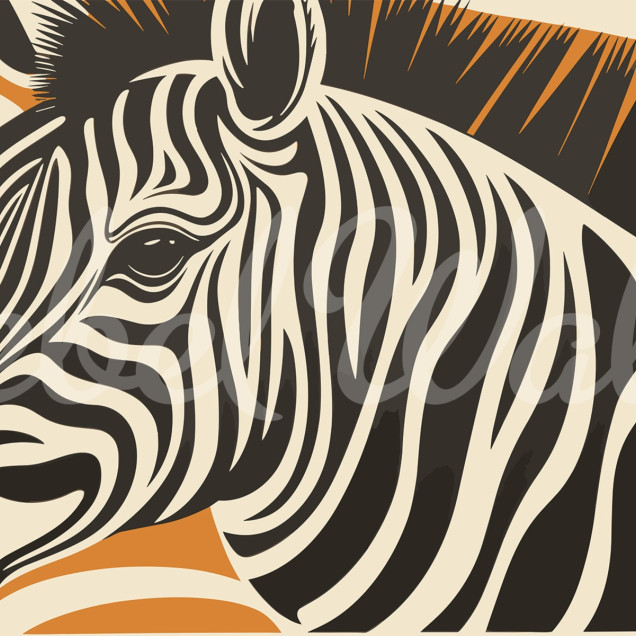 Tapet Zebra Orange - un tapet cu zebra cu dungi portocalii