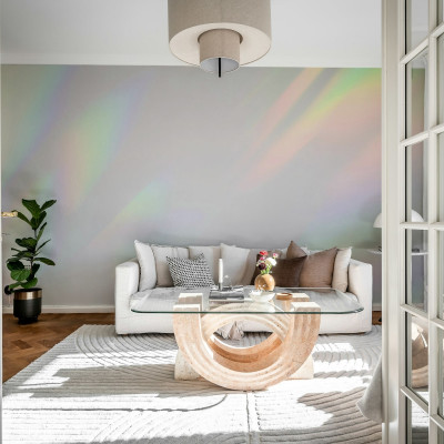 Tapet modern cu reflexii de lumină argintie