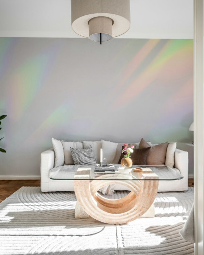 Tapet modern cu reflexii de lumină argintie