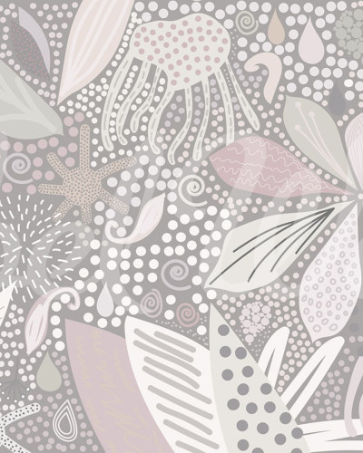 Tapet floral pastel cu un design delicat și culori pastelate. Se potrivește perfect în diverse stiluri de amenajare.