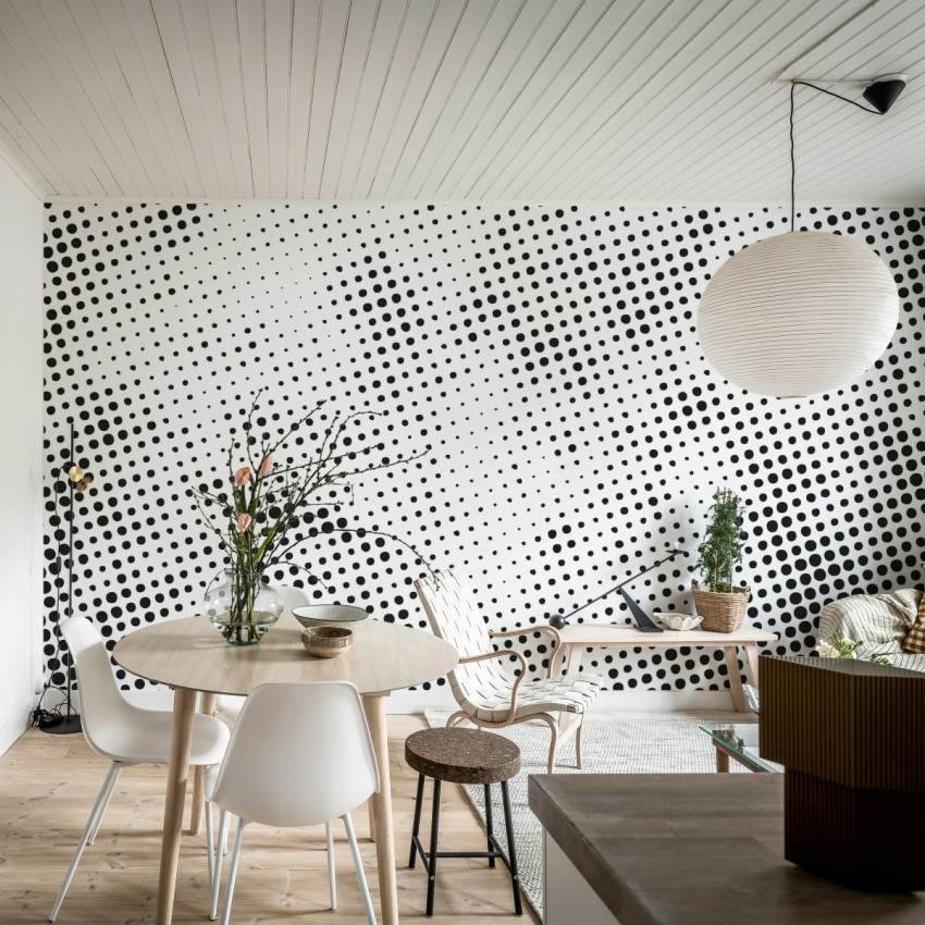 Tapet cu model minimalist de puncte, Raster Brown
