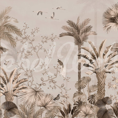 Magnolia Jungle, Beige, Rebel Walls