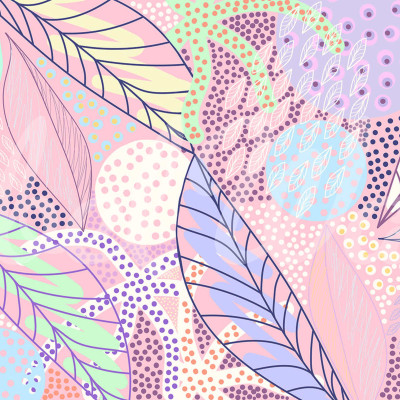 Tapet cu design abstract, in nuante pastelate de roz, verde si galben, perfect pentru a crea un spatiu modern si vibrant.