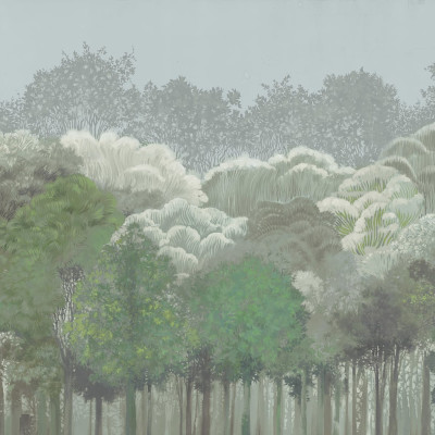 Tapet cu design modern, Leafy Forest, Summer