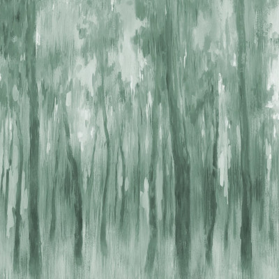 Tapet Morning Forest Green cu design abstract modern, perfect pentru a crea o atmosferă calmă și relaxantă în orice cameră.