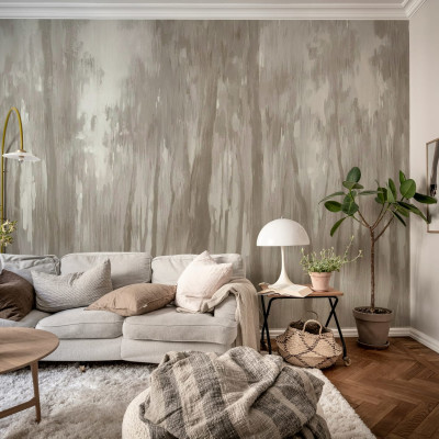 Morning Forest, Beige tapet pentru pereți, design minimalist cu accente de bej deschis