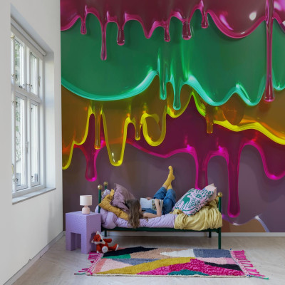 Tapet Dripping, Lollipop cu design grafic modern cu culori vibrante