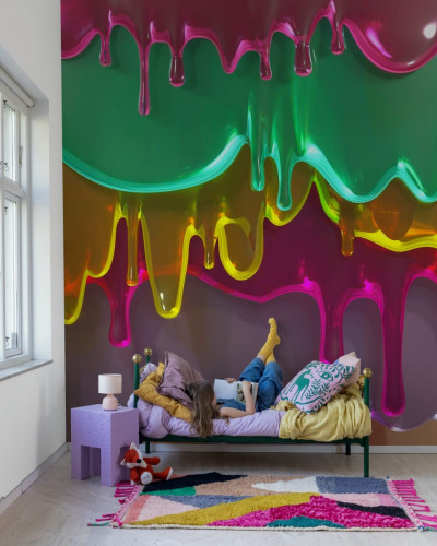 Tapet Dripping, Lollipop cu design grafic modern cu culori vibrante