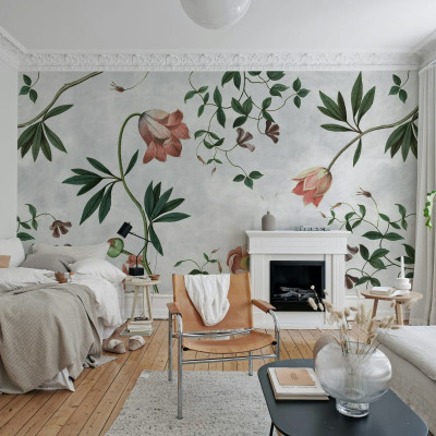 Tapet cu flori pastelate, Romantic Garden