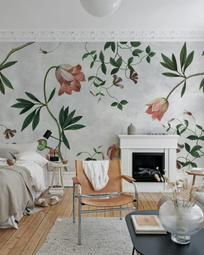 Tapet cu flori pastelate, Romantic Garden