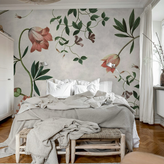 Tapet cu flori pastelate, Romantic Garden