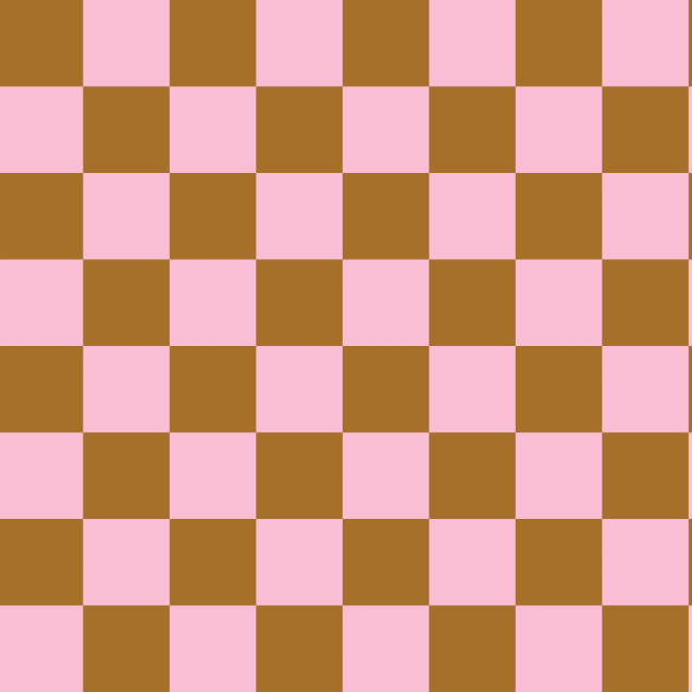 Tapet Happy Squares, Fudge, cu model geometric de pătrate in nuanțe de roz pudrat și maro ciocolată, în decorul unei camere.