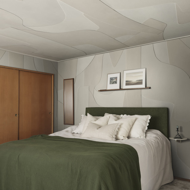 Fototapet bej cu design modern într-un interior elegant