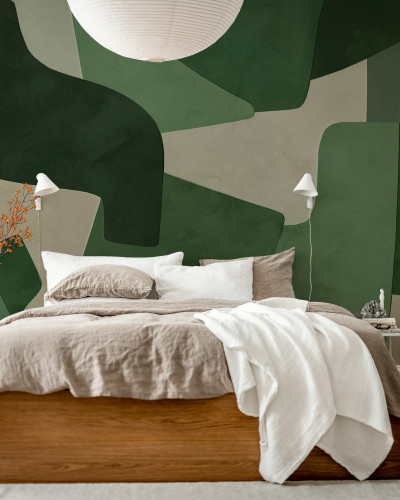 Tapet abstract în tonuri de verde