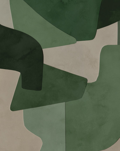 Tapet abstract în tonuri de verde