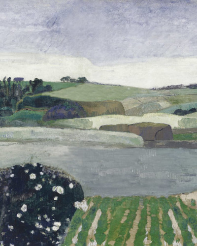 Tapet Haystacks in Brittany, Soft, cu un design pictural cu o nuanță caldă și primitoare
