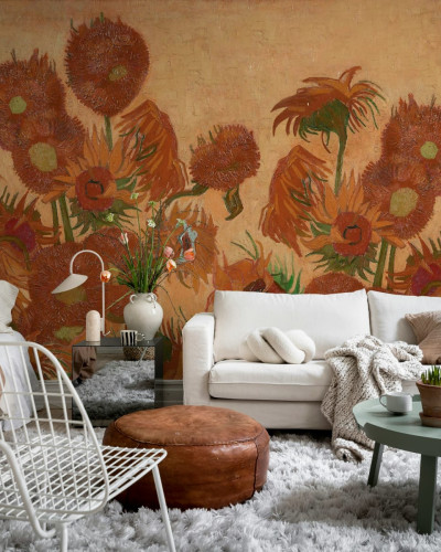 Tapet cu flori de soare cu design repetitiv