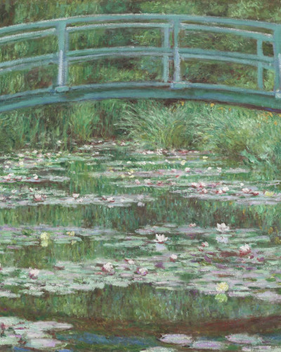Tapet The Japanese Footbridge by Monet, în dormitor