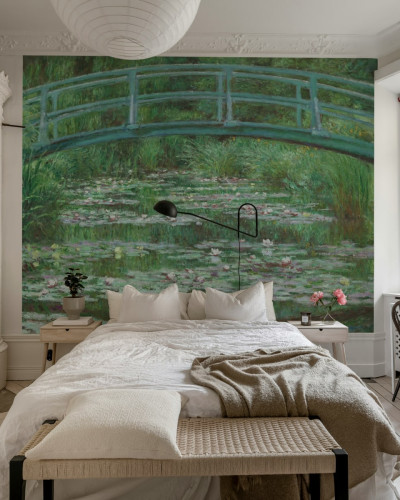 Tapet The Japanese Footbridge by Monet, în dormitor