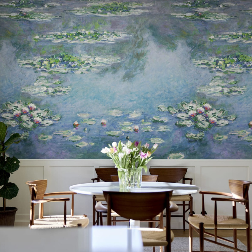 Tapet cu design modern Water Lilies Monet, inspirat de picturile lui Monet