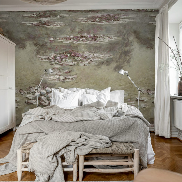 Tapet cu design modern Water Lilies Monet, inspirat de picturile lui Monet