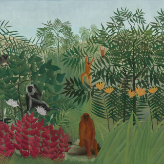 Fototapet Tropical Forest With Monkeys by Rousseau, Rebel Walls