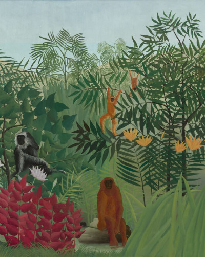 Tropical Forest With Monkeys by Rousseau, Rebel Walls