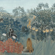 Fototapet Tropical Forest With Monkeys, Blue, Rebel Walls