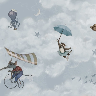 Tapet Într-un Nor - design unic și vesel pentru camera copiilor