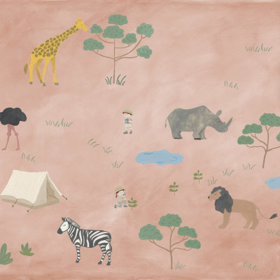 Animal Safari, Pink, Rebel Walls