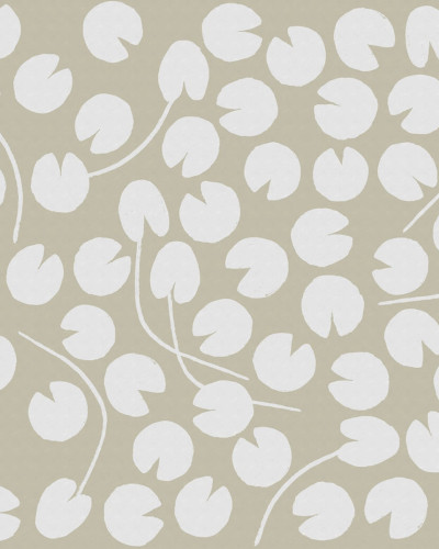 Water Lilies Beige tapet pe un perete din bucatarie