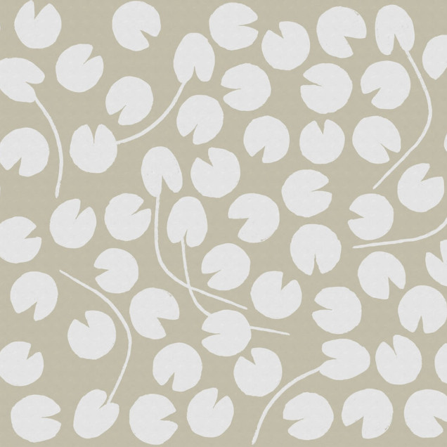 Water Lilies Beige tapet pe un perete din bucatarie