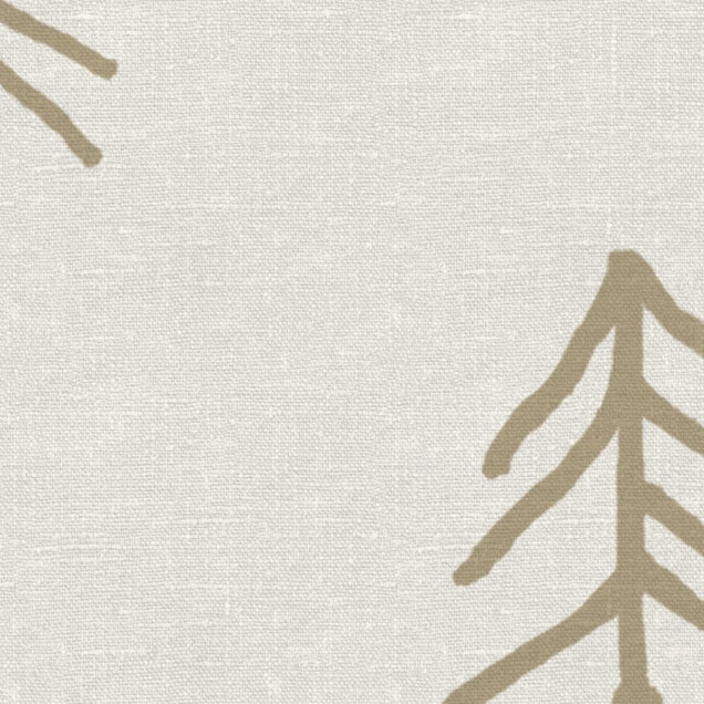 Tapet cu design minimalist, inspirat din natură. Siluete fine de brazi pe fond bej, creează o atmosferă caldă și primitoare.