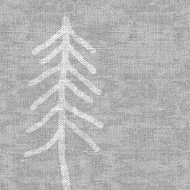 Tapet cu design minimalist, cu copaci albi pe un fundal gri deschis.