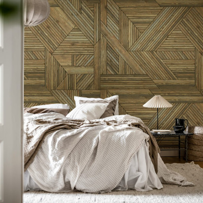 Tapet cu design din lemn de stejar, tapet modern pentru dormitor, tapet elegant cu textură de lemn