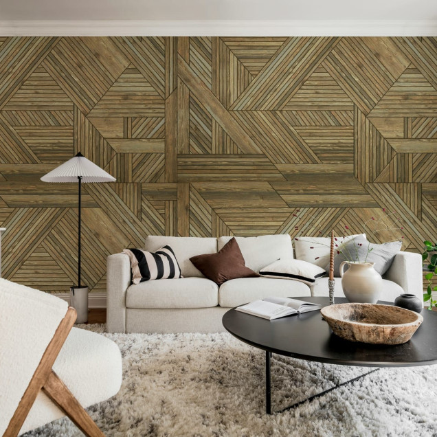 Tapet cu design din lemn de stejar, tapet modern pentru dormitor, tapet elegant cu textură de lemn
