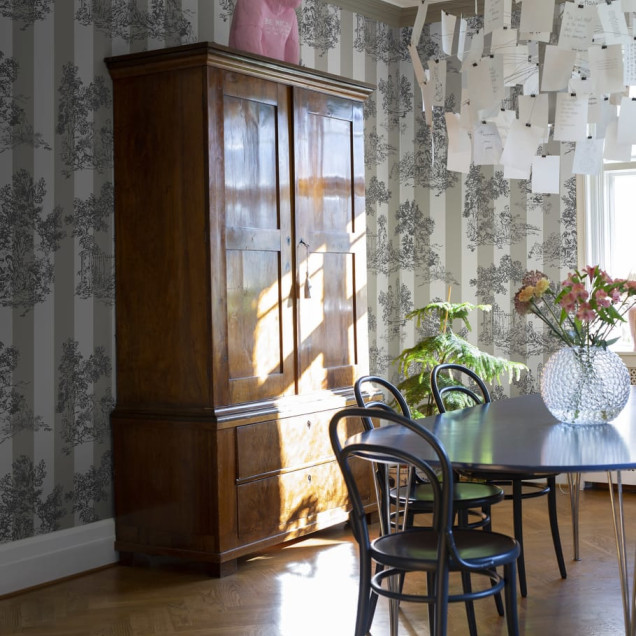 Happy Toile Pearl Tapet cu model Toile de Jouy