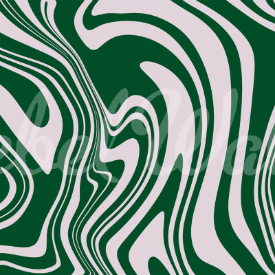 Tapet cu design abstract Swirly, Green cu linii curbe și culori vibrante verde și alb