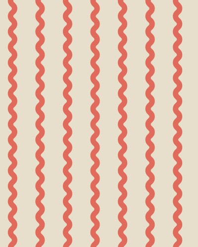 Tapet cu dungi ondulate roșii, Wobbly Stripe, Red