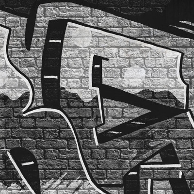 Tapet modern cu graffiti urban, Rebel Graffiti Bold, Gri
