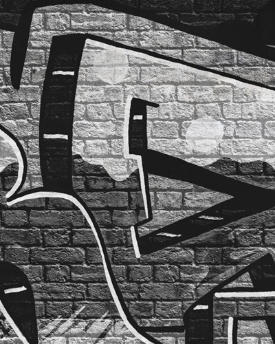 Tapet modern cu graffiti urban, Rebel Graffiti Bold, Gri