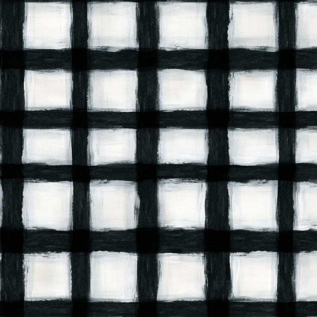 Tapet geometric modern cu pătrate albe pictate cu linii negre groase