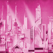 Fototapet Sci-Fi Town, Pink, Rebel Walls