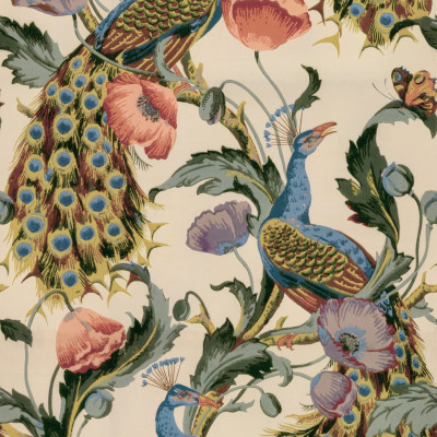Tapet Vintage Peacock, Beige, cu păuni eleganți și flori delicate, perfect pentru a crea o atmosferă sofisticată și relaxantă în casa dumneavoastră.